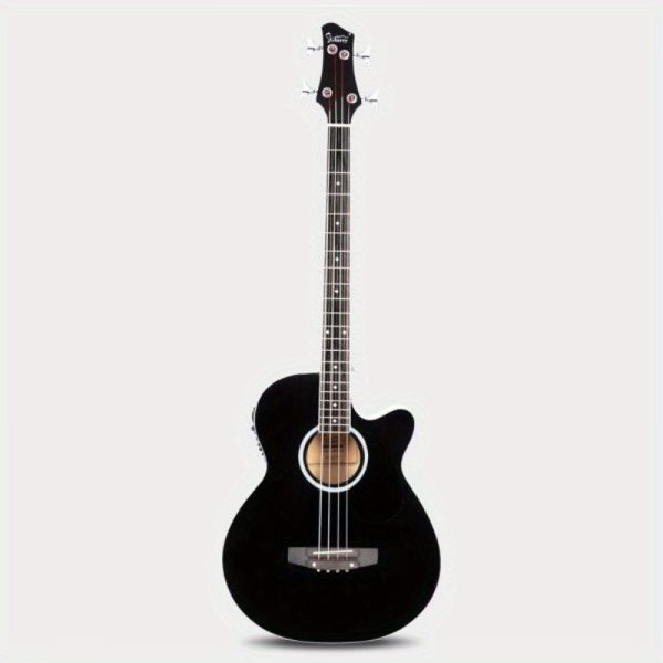 glarry gmb101 4 string electric acoustic bass guitar w 4band equalizer eq7545r black