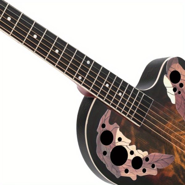41 inch fullsize cutaway acousticelectric guitar grape voice hole spruce top round back sunset color