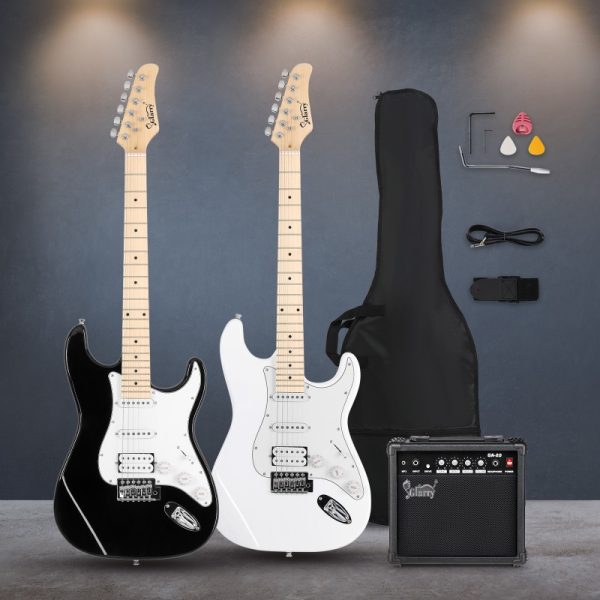 gst stylish hss pickup electric guitar kit with 20w amp bag guitar strap black