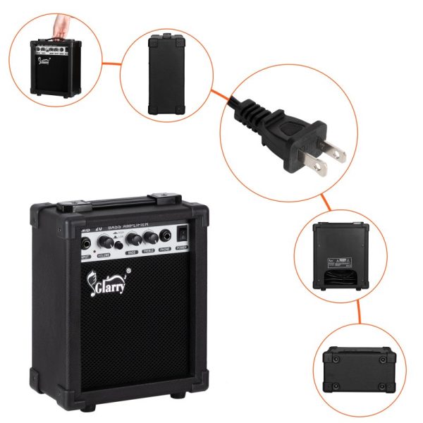 gib 5 string full size electric bass guitar ss pickups and amp kit for the experienced player sunset color