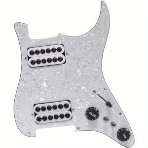 11hole 3ply hh prewired loaded pickguardtwo humbucker coil spliting pickguard hh guitar pickguard electric guitar pickguard two humbucker loaded prewired scratchplate pearl white hh