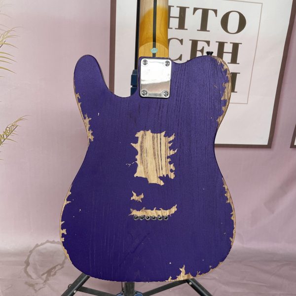 vintage relic purple tl electric guitar 6 strings solid ash body maple neck 21 fret maple fretboard s s pickups chrome hardware