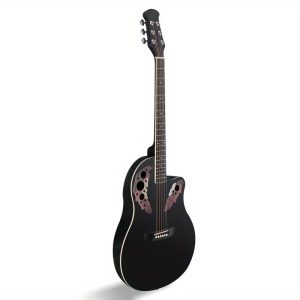 41 inch cutawary round back acoustic guitar spruce top with grape holes, black & mixed colors, dual bridge design, durable lightweight & easy clean for bassoonist & guitarists