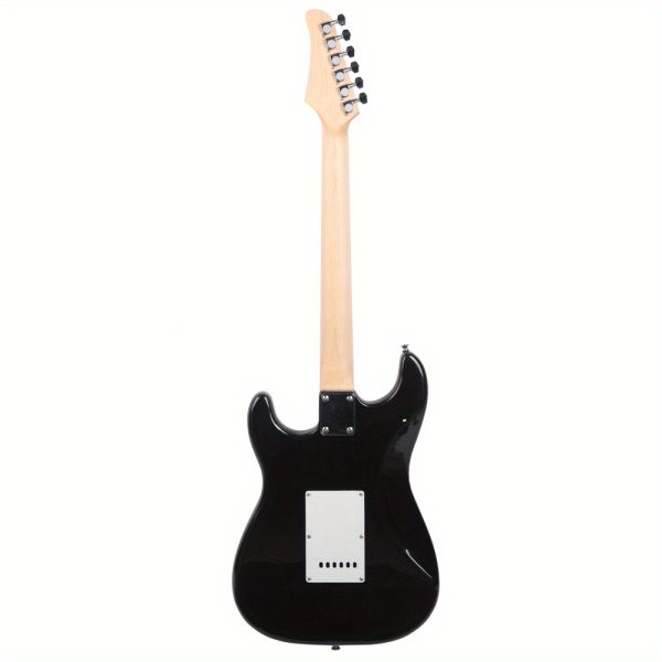 gst maple fingerboard electric guitar bag shoulder strap pick whammy bar cord wrench tool black & white