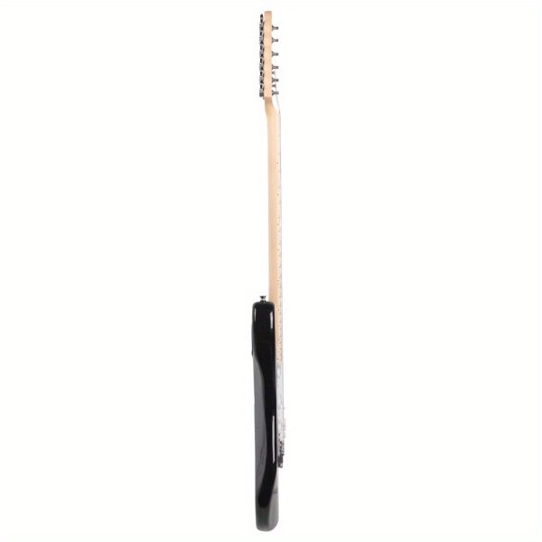 gst maple fingerboard electric guitar bag shoulder strap pick whammy bar cord wrench tool black & white