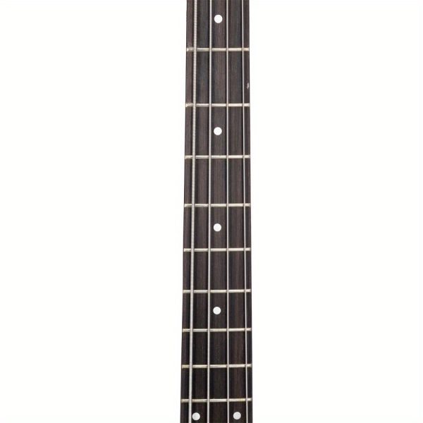burning fire electric bass guitar full size 4 string cord wrench tool black