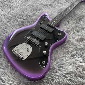 purple burst jaguar solid body electric guitar maple neck 6 strings basswood body p90 pickups rosewood fretboard chrome hardware