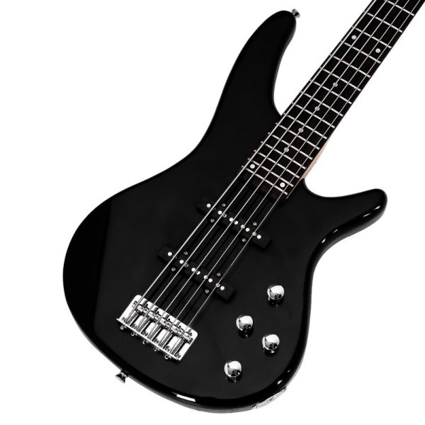 gib 5 string full size electric bass guitar ss pickups and amp kit for the experienced player black