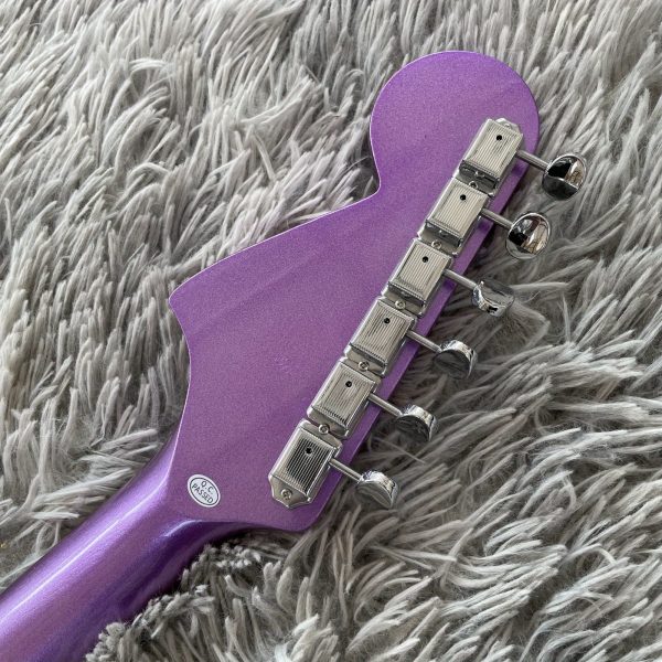 purple burst jaguar solid body electric guitar maple neck 6 strings basswood body p90 pickups rosewood fretboard chrome hardware