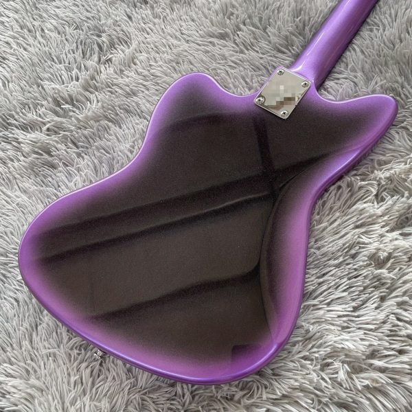 purple burst jaguar solid body electric guitar maple neck 6 strings basswood body p90 pickups rosewood fretboard chrome hardware