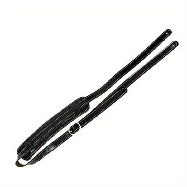walker williams c18blk vintage style premium black top grain soft leather shoulder pad guitar strap adjusts up to 61 for acoustic electric and bass guitars