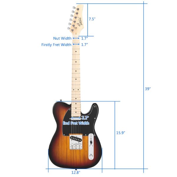 gtl maple fingerboard electric guitar bag strap plectrum connecting wire spanner tool sunset color natural wood grain, dual purpose electric bass & lead guitar strap tool, electric guitar bag, lead guitar accessory, sunset color effect, durable construction