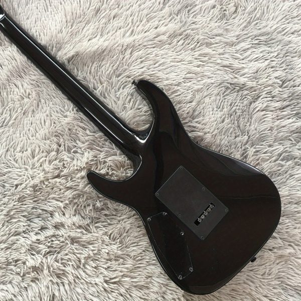 hammett moon electric guitar vintage horror gothic design with yes bye graphic, hh pickups (for heavy metal), floyd rose tremolo bridge, maple neck & basswood body professional rock & metal axe for joe hammett fans, metal music gear, floral pattern design, durable musical instrument, rosewood fretboard