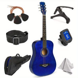 classical acoustic guitar for by masterplay 30 beginner guitar for learners accoustic string guitar starter kit: guitar bag tuner strap extra strings picks wash cloth capo blua