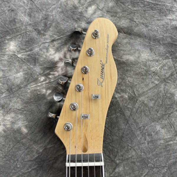 semi hollow body tl electric guitar f hole quilted maple top basswood body maple neck hh pickups jazz bridge 6 strings rosewood fretboard blue color chrome hardware