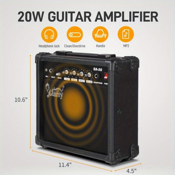 gst stylish hss pickup electric guitar kit with 20w amp bag guitar strap black