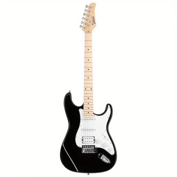 gst stylish hss pickup electric guitar kit with 20w amp bag guitar strap black