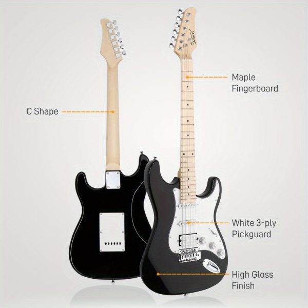 gst stylish hss pickup electric guitar kit with 20w amp bag guitar strap black