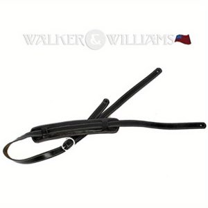 walker williams c18blk vintage style premium black top grain soft leather shoulder pad guitar strap adjusts up to 61 for acoustic electric and bass guitars