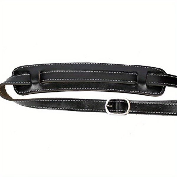 walker williams c18blk vintage style premium black top grain soft leather shoulder pad guitar strap adjusts up to 61 for acoustic electric and bass guitars