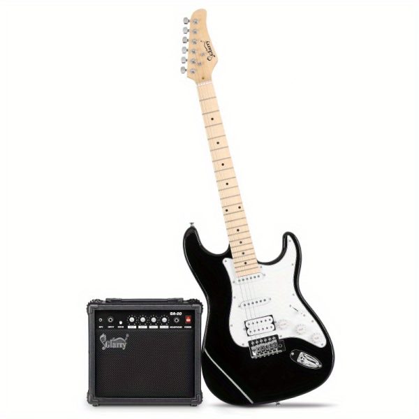 gst stylish hss pickup electric guitar kit with 20w amp bag guitar strap black