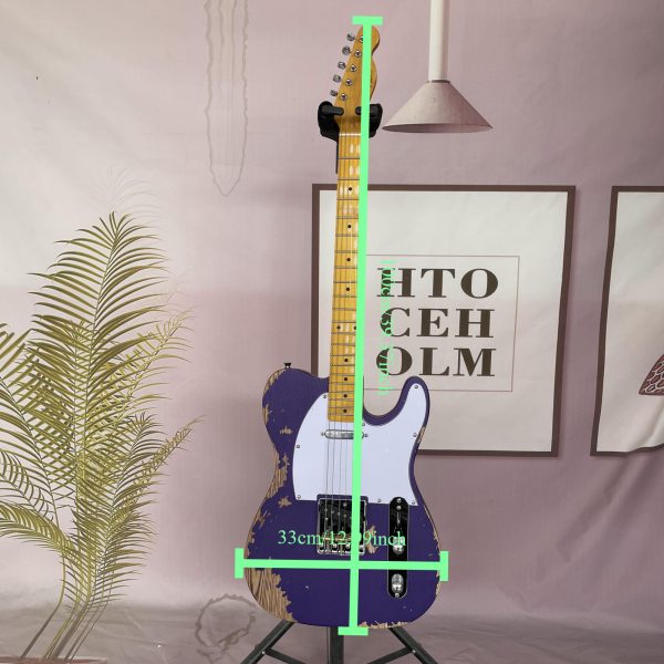 vintage relic purple tl electric guitar 6 strings solid ash body maple neck 21 fret maple fretboard s s pickups chrome hardware