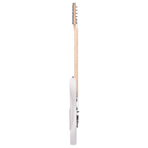 st electric guitar dual pickup modern guitar with recycled woods, white body & black pickguard, for rock, blues, jazz ideal for beginners & professionals, musical performance, sleek design, durable construction