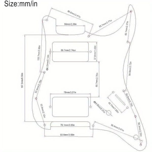 11hole 3ply hh prewired loaded pickguardtwo humbucker coil spliting pickguard hh guitar pickguard electric guitar pickguard two humbucker loaded prewired scratchplate pearl white hh