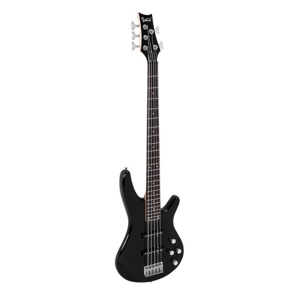 gib 5 string full size electric bass guitar ss pickups and amp kit for the experienced player black