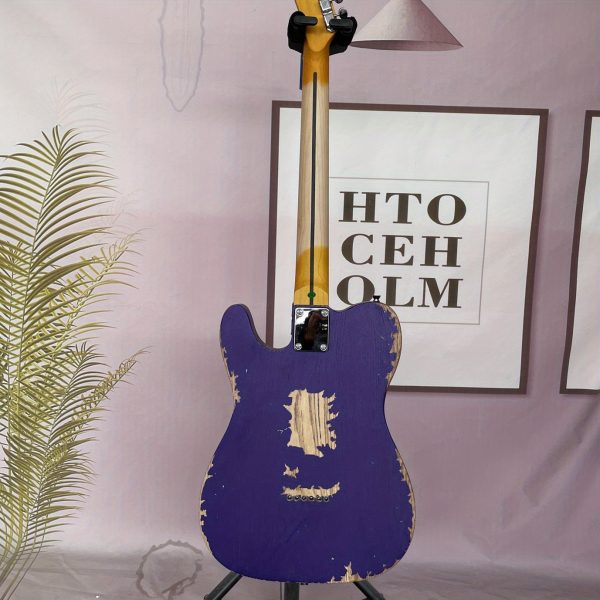 vintage relic purple tl electric guitar 6 strings solid ash body maple neck 21 fret maple fretboard s s pickups chrome hardware