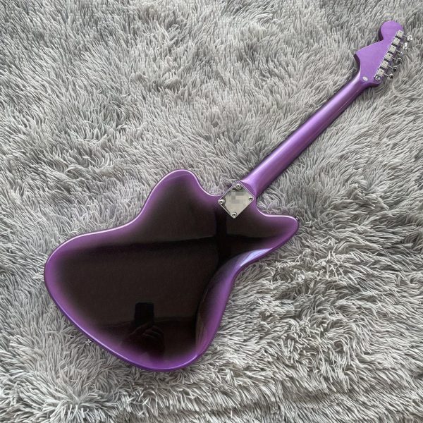 purple burst jaguar solid body electric guitar maple neck 6 strings basswood body p90 pickups rosewood fretboard chrome hardware