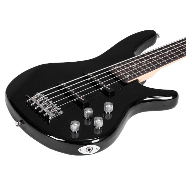 gib 5 string full size electric bass guitar ss pickups and amp kit for the experienced player black