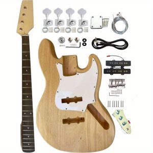 bass guitarr kit jb bass style beginner kits 4 string right handed with maple neck rosewood finger chrome hardware build your own bass guitarr.