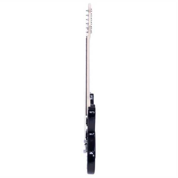 black & dark blue lightning style electric guitar ideal for beginners and enthusiasts includes power cord, strap, bag, plectrums & tremolo arm