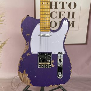 vintage relic purple tl electric guitar 6 strings solid ash body maple neck 21 fret maple fretboard s s pickups chrome hardware