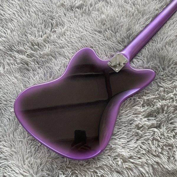 purple burst jaguar solid body electric guitar maple neck 6 strings basswood body p90 pickups rosewood fretboard chrome hardware
