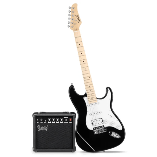 [do not sell on] glarry gst stylish s s h pickup electric guitar kit with 20w amp bag guitar strap black