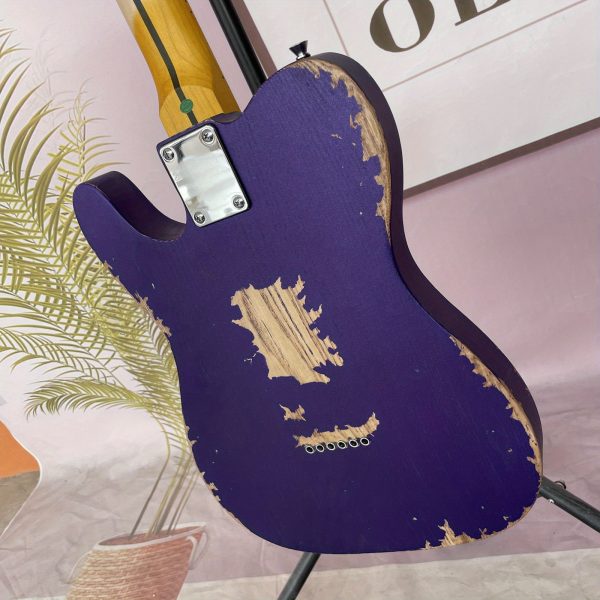 vintage relic purple tl electric guitar 6 strings solid ash body maple neck 21 fret maple fretboard s s pickups chrome hardware