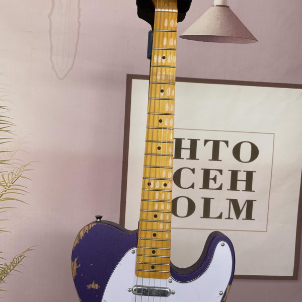 vintage relic purple tl electric guitar 6 strings solid ash body maple neck 21 fret maple fretboard s s pickups chrome hardware