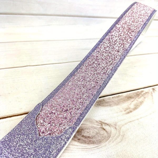 amp; wwgl111 amethyst purple sparkle glitter bomb padded guitar strap white glove leather back for acoustic, electric, and bass guitars
