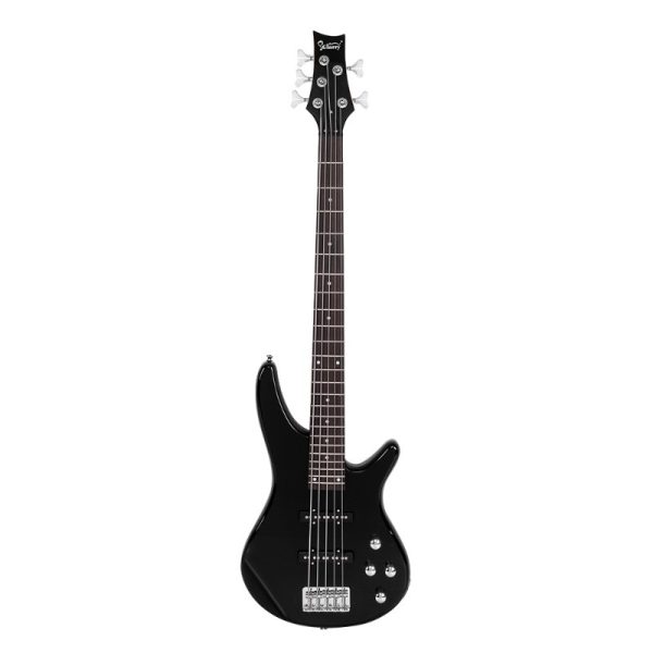 gib 5 string full size electric bass guitar ss pickups and amp kit for the experienced player black