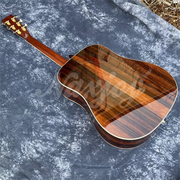 41 inch all solid wood acoustic guitar d type cedar top solid cocobolo back & sides abalone inlays ebony fingerboard