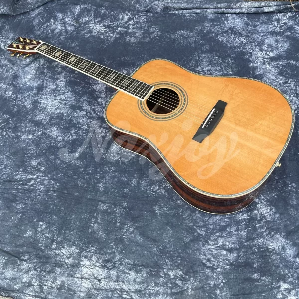 41 inch all solid wood acoustic guitar d type cedar top solid cocobolo back & sides abalone inlays ebony fingerboard
