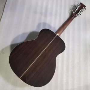 aaa all solid european spruce rosewood acoustic guitar, om42 45, handmade, full solid om 12 strings with hardcase