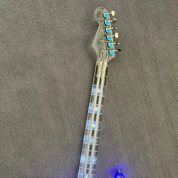 acrylic electric guitar, led light, metal color professional quality assurance
