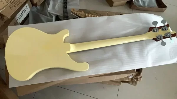 in stock neck thru body 4001 4003 chris squire signature cream 4 strings electric bass guitar rosewood fingerboard & dot inlay