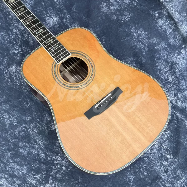 41 inch all solid wood acoustic guitar d type cedar top solid cocobolo back & sides abalone inlays ebony fingerboard