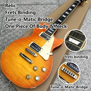 made in china, custom store, high quality electric guitar, frets binding, one piece of body & tune o matic bridge, free delivery