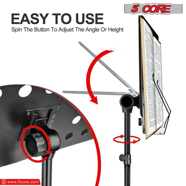 music stand 2 in 1 professional portable sheet music stand with detachable microphone stand, 21.6' 63' adjustable dual use music book stand & projector stand, super sturdy heavy duty mus mh