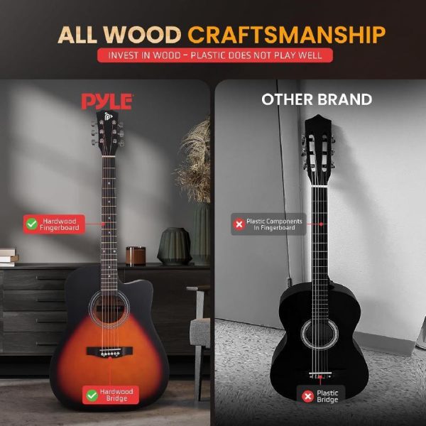 steel string acoustic guitar kit 4 4 full size cutaway all wood guitarra acustica with premium accessory set and upgraded gig bag 41 34 sunburst teardrop matte